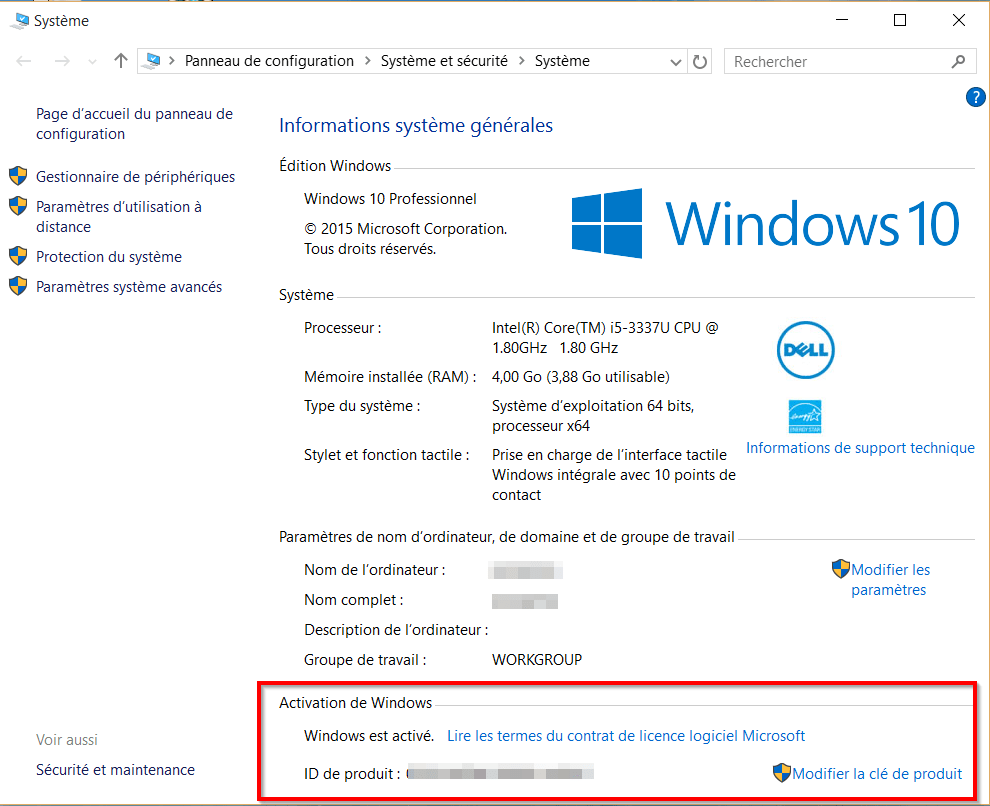 Comment vérifier que Windows 10 est bien activé