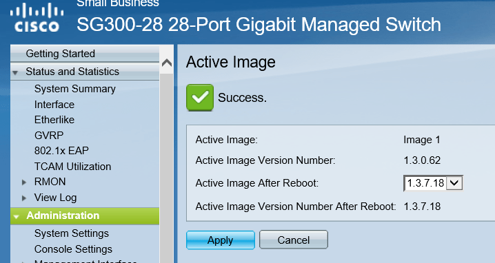 Firmware Upgrade on Cisco SG300 Series Switches