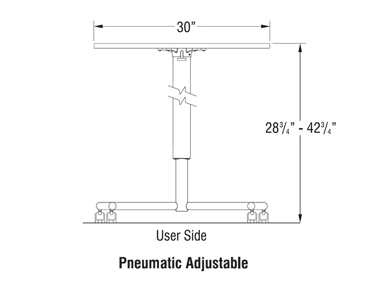 KI Ruckus Mobile Height Adjustable Lectern Dimensions 001 SYSTEMCENTER