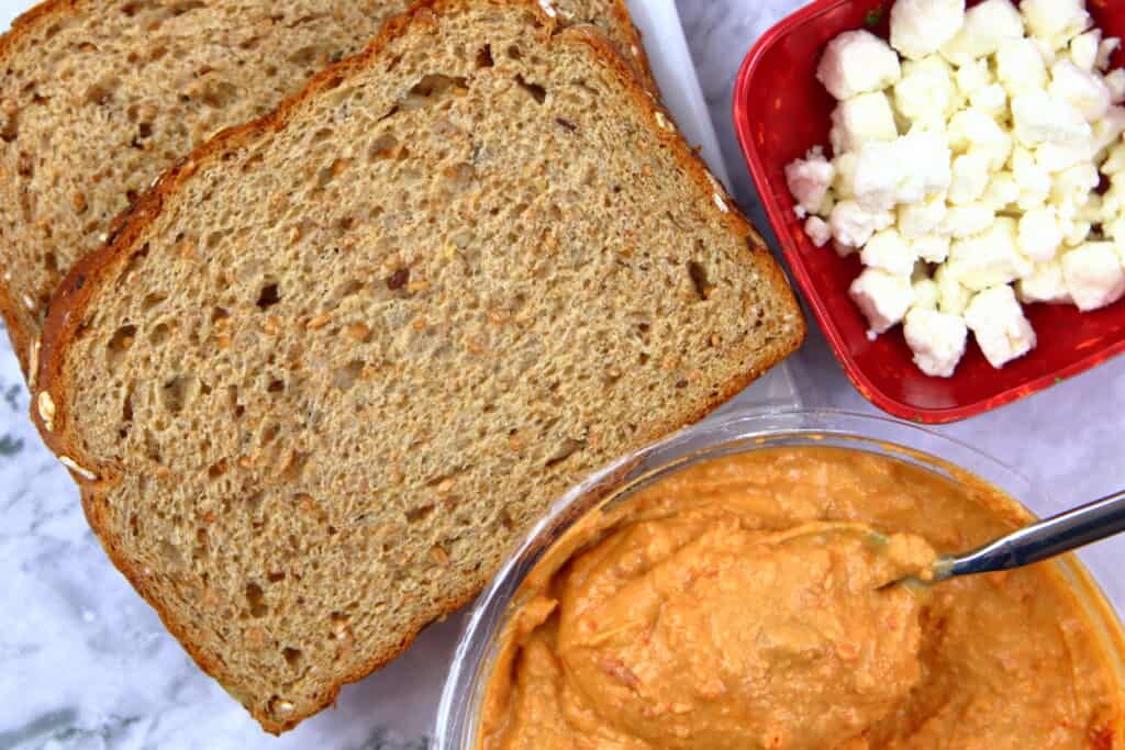Grilled Vegetable Sandwich with Roasted Red Pepper Hummus