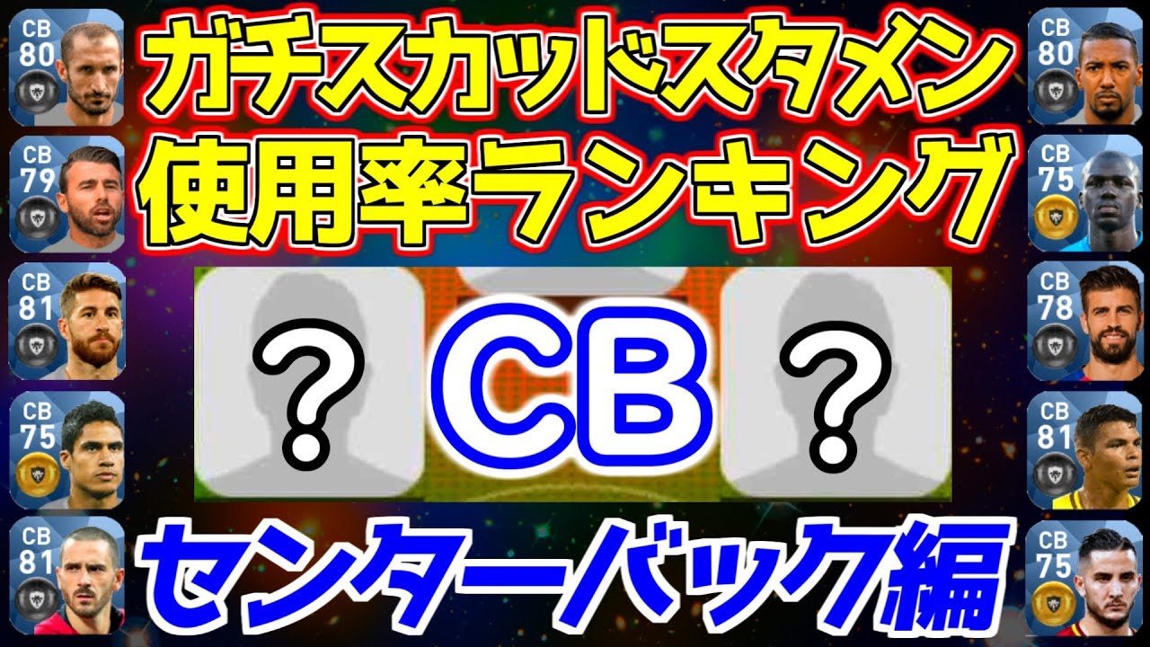 ウイイレアプリ18 ガチスカッドスタメン使用率ランキング Cb センターバック 編 スカッド組み参考動画 サカツベ ウイイレアプリ18 ガチスカッドスタメン使用率ランキング Cb センターバック 編 スカッド組み参考動画 サカツベ