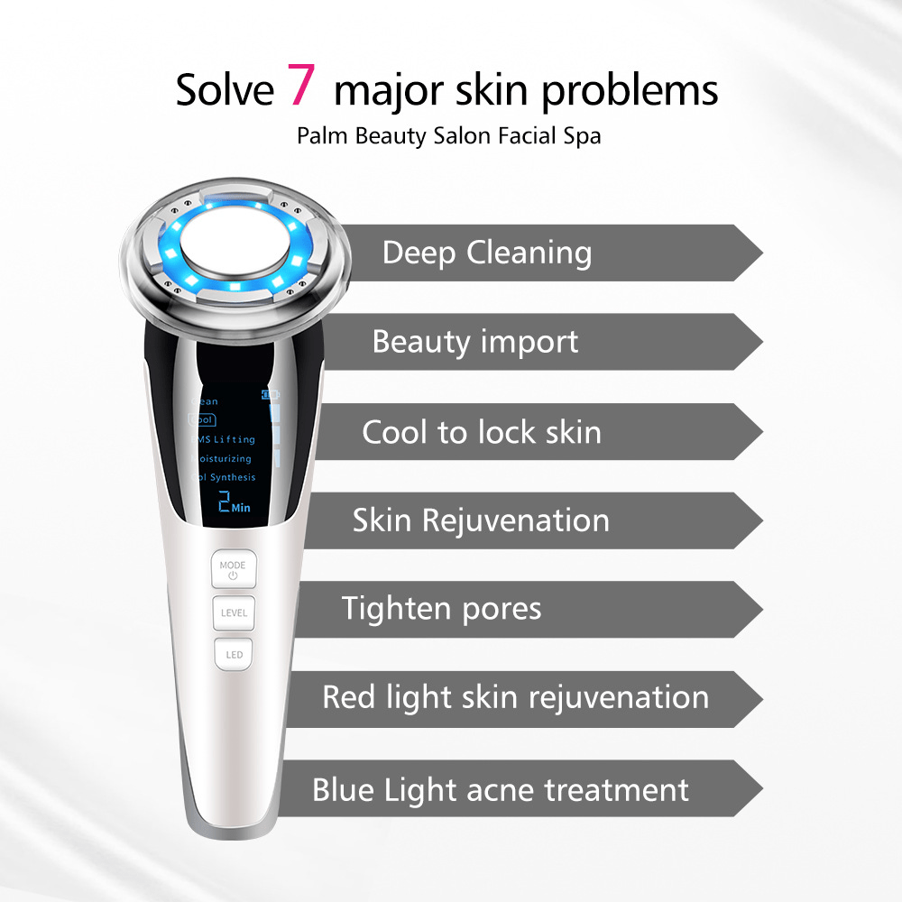 Dropshipping EMS Facial Massager LED light therapy Sonic Vibration