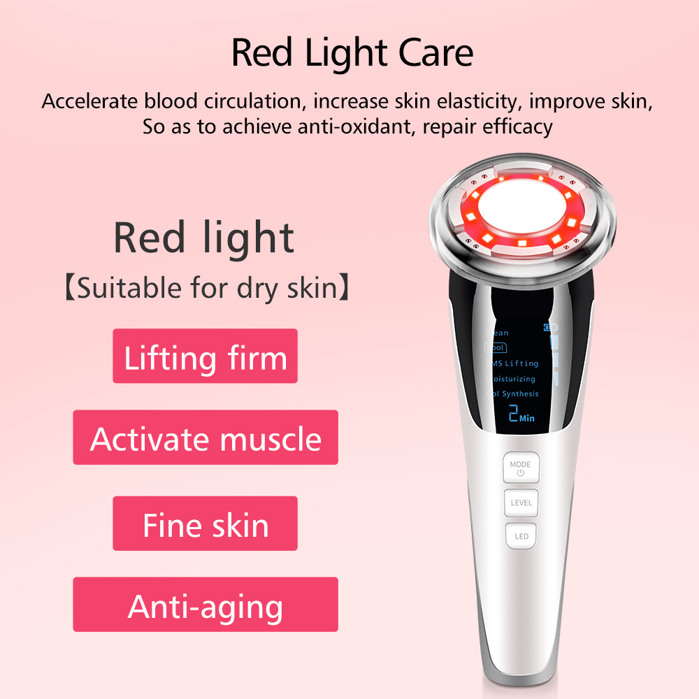 Dropshipping EMS Facial Massager LED light therapy Sonic Vibration