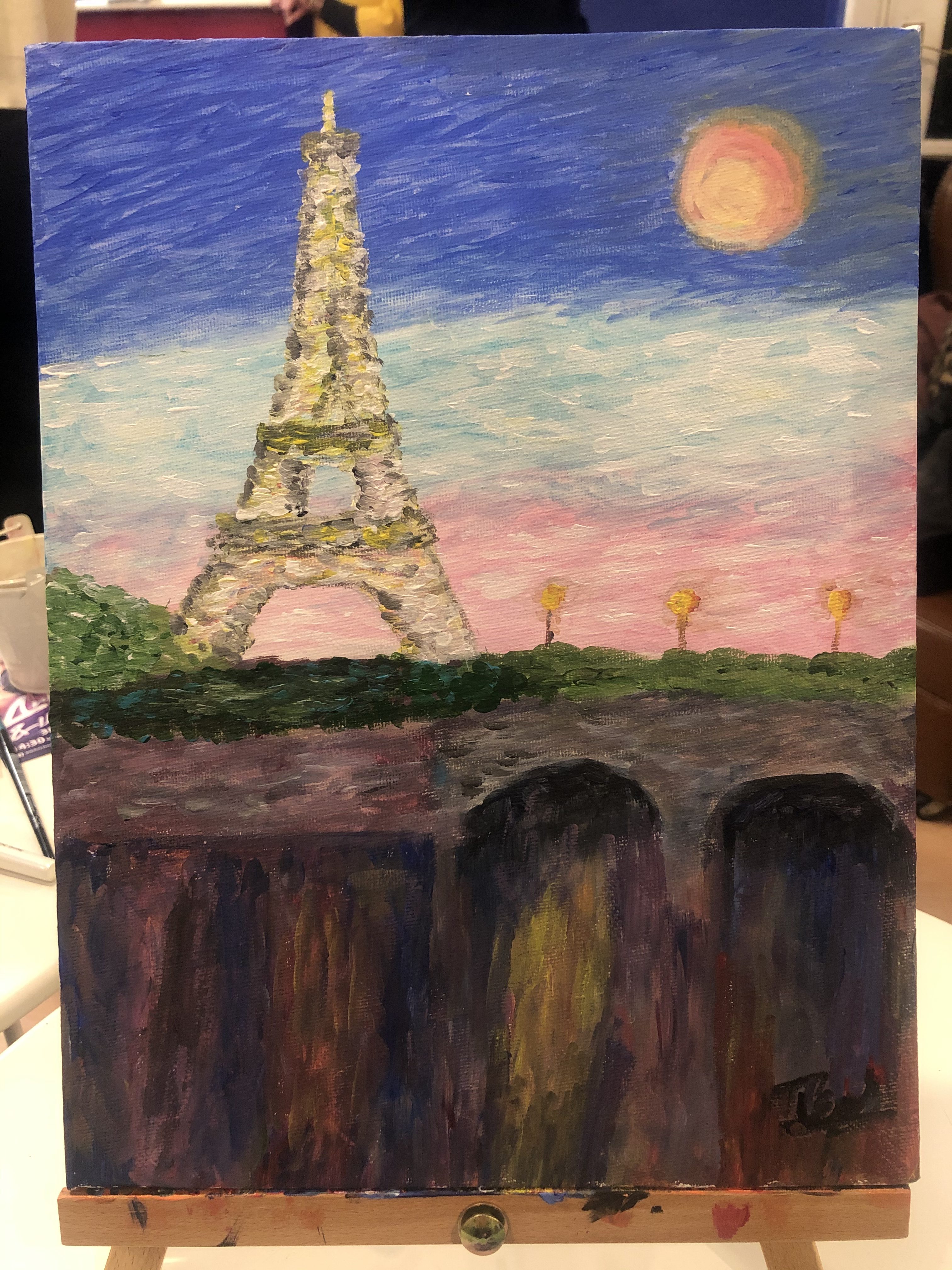 Eiffel tower paintings on canvas