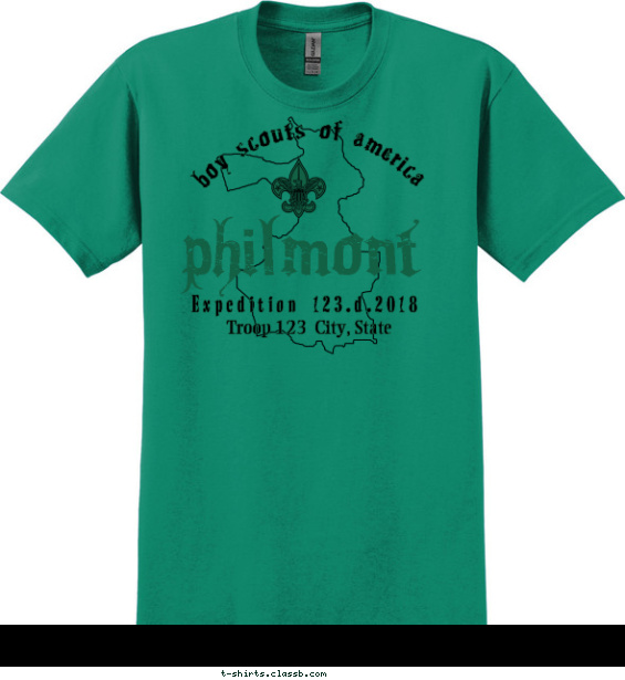 Philmont / High Adventure Design » SP2617 BSA Philmont Simple Map Shirt