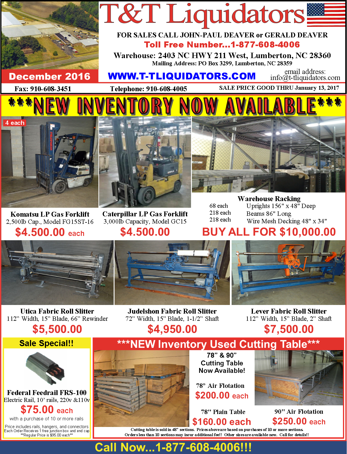 Current Liquidations and Inventory Sales Flyer