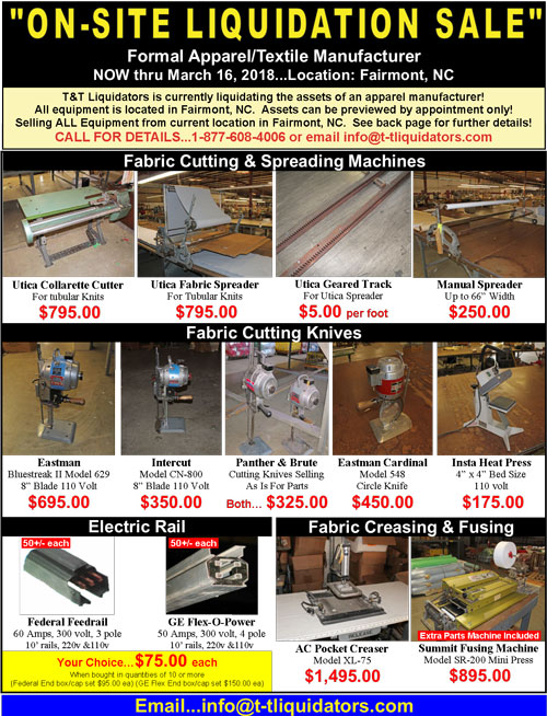 Current Liquidations and Inventory Sales Flyer