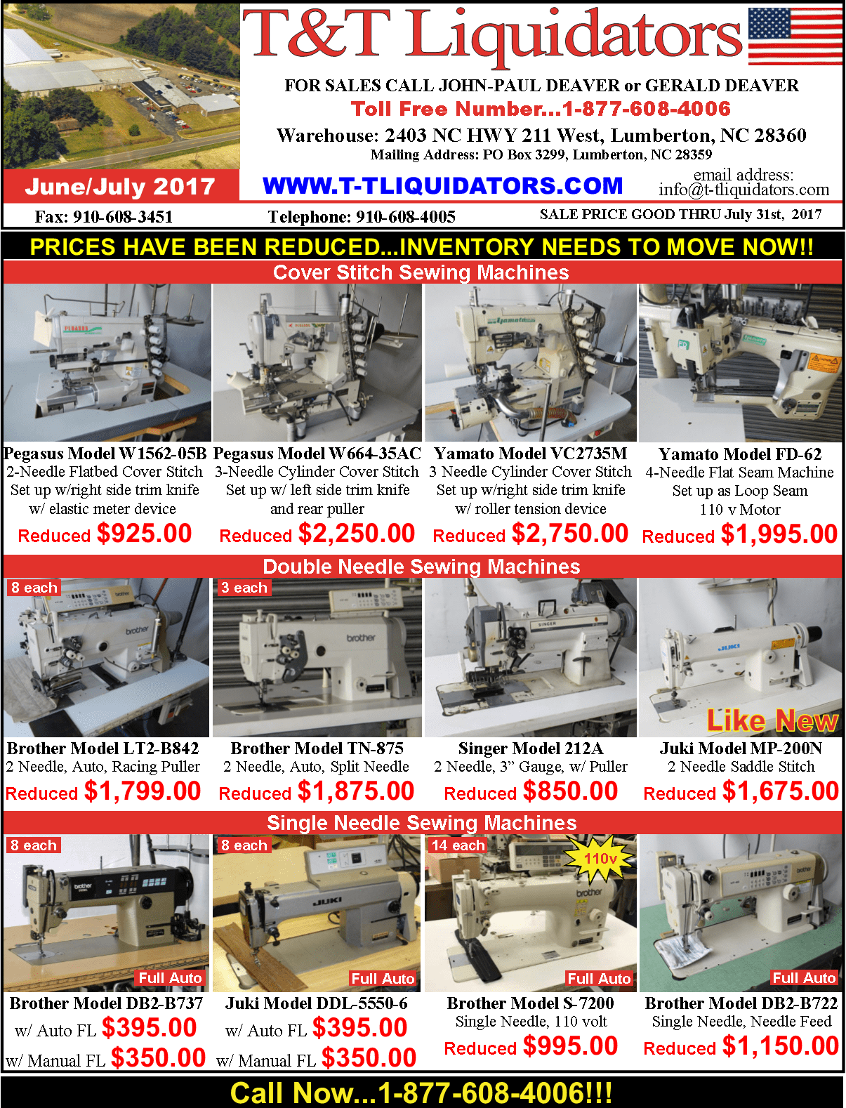 Current Liquidations and Inventory Sales Flyer