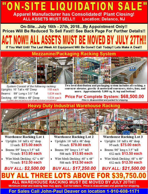 Current Liquidations and Inventory Sales Flyer