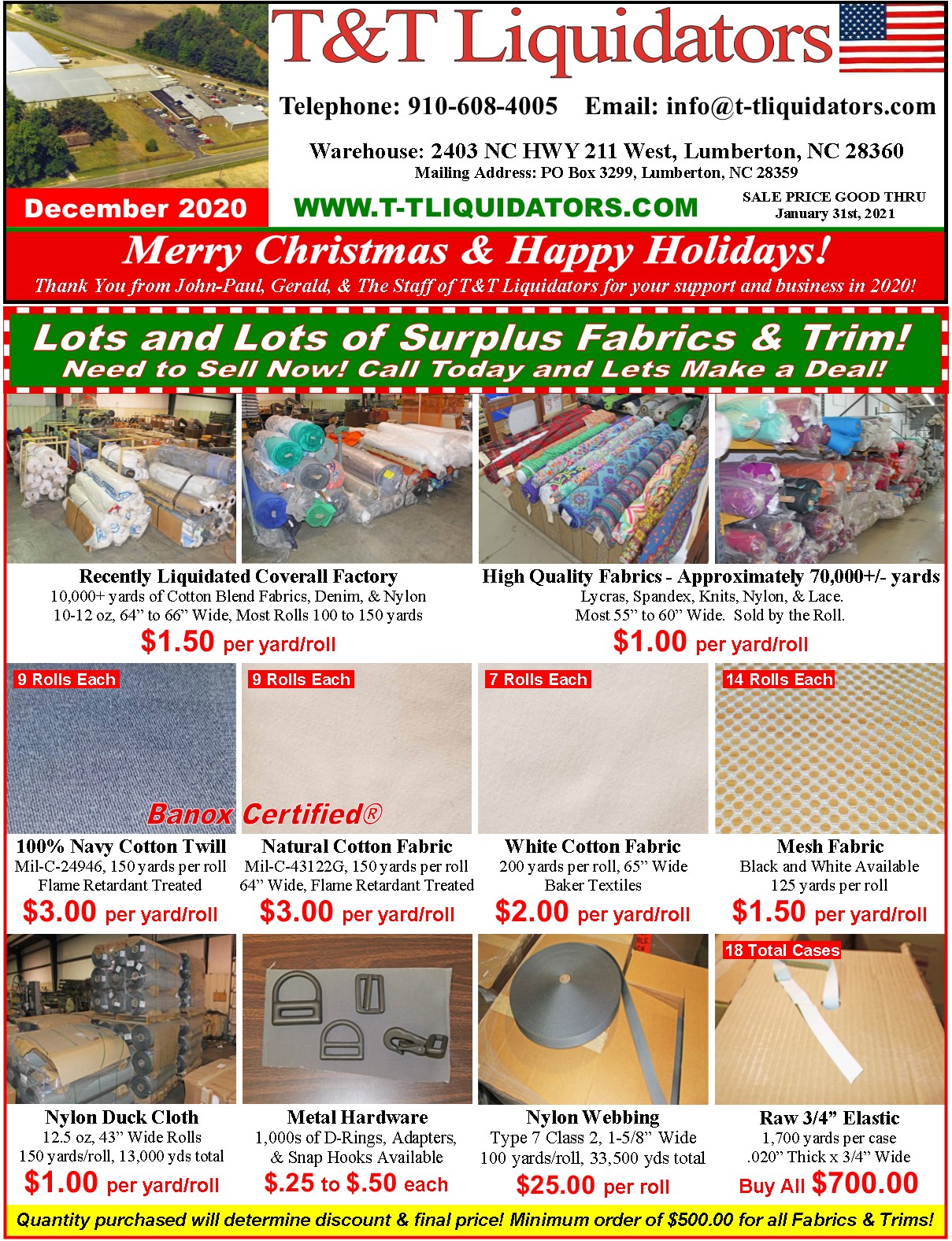 Current Liquidations and Inventory Sales Flyer