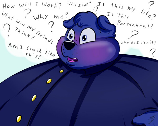 Joey's first inflation part 4 (story in description) by BuckyTheDogo