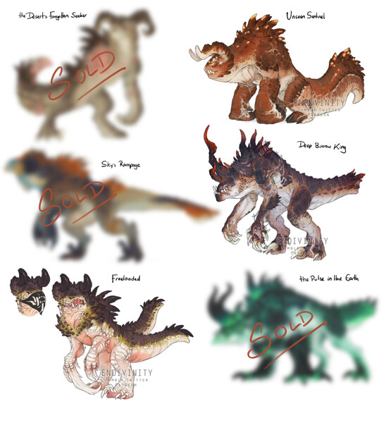 Deathclaw Set 1 CLOSED by Silverbirch Fur Affinity
