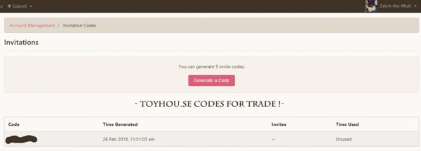 Toyhou Se Invite Code