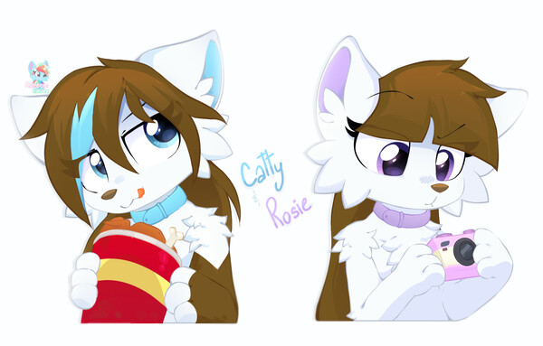 Catty and Rosie~ by RainbowEeveeYT -- Fur Affinity [dot] net