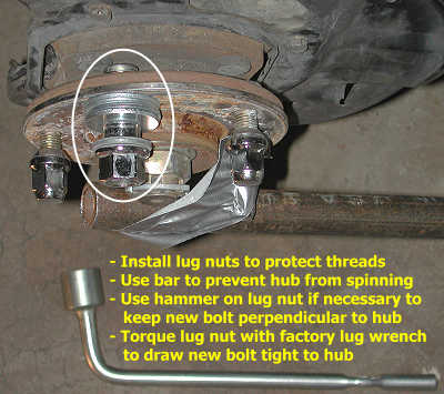 Stealth 316 - Wheel hub bolt replacement (AWD, front)
