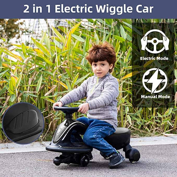 XJD Electric Wiggle Car Black - XJD