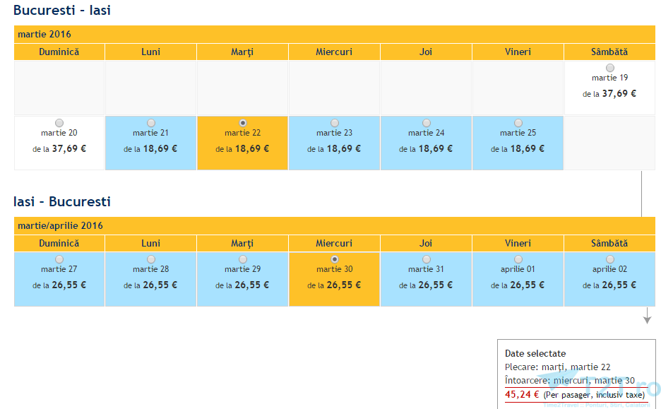 Mai ieftin decat cu trenul zbor Bucuresti Iasi la 20 EUR/segment