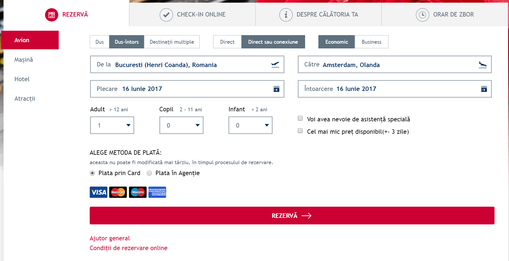 TAROM șia actualizat interfața siteului T2T.ro