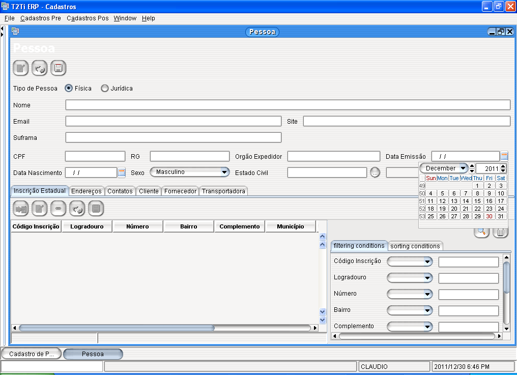 T2Ti ERP Java Look And Feel, Substance, Liquid, LiquidNF, JGoodies