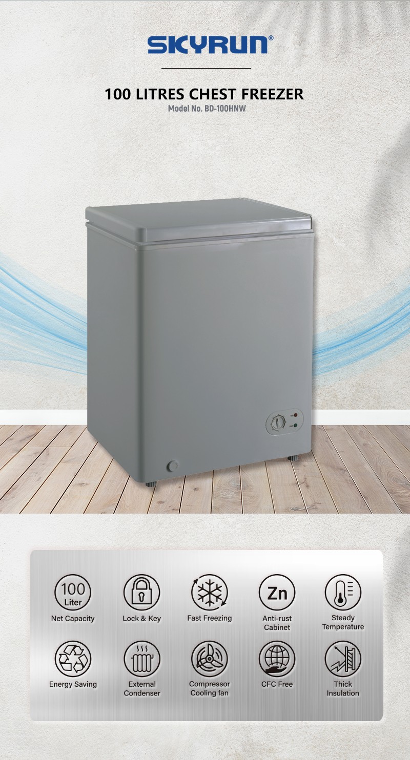 Skyrun 100 Litres Chest Freezer (BD100HNW) Grey Jumia Nigeria