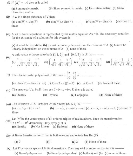 Mathematics Past Papers