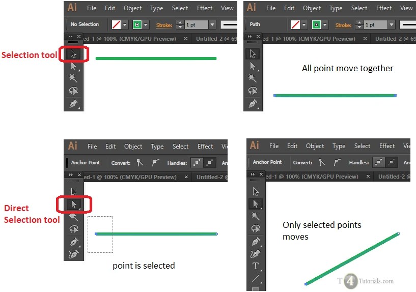 How to select only specific points of objects to move in adobe