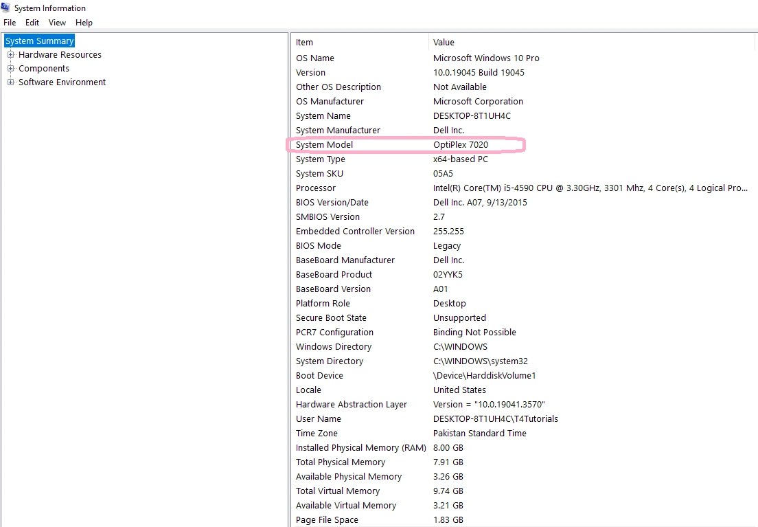 How to check Computer model?