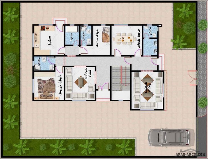 تصميم منزل 48 متر مربع تصميم منزل 120 متر مربع واجهة واحدة Tasmim