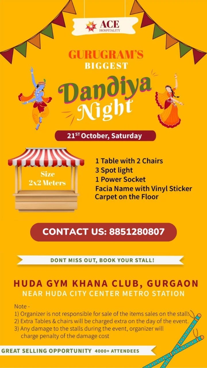 Ace Hospitality to Organize Gurugram’s Biggest Dandiya Night on 21st