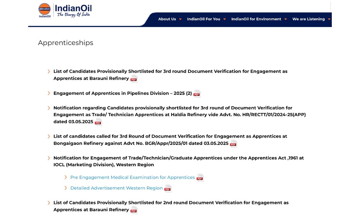 IOCL Apprentice Recruitment 2025: Important Date, Vacancy, Apply Online से सम्बंधित पूरी जानकारी