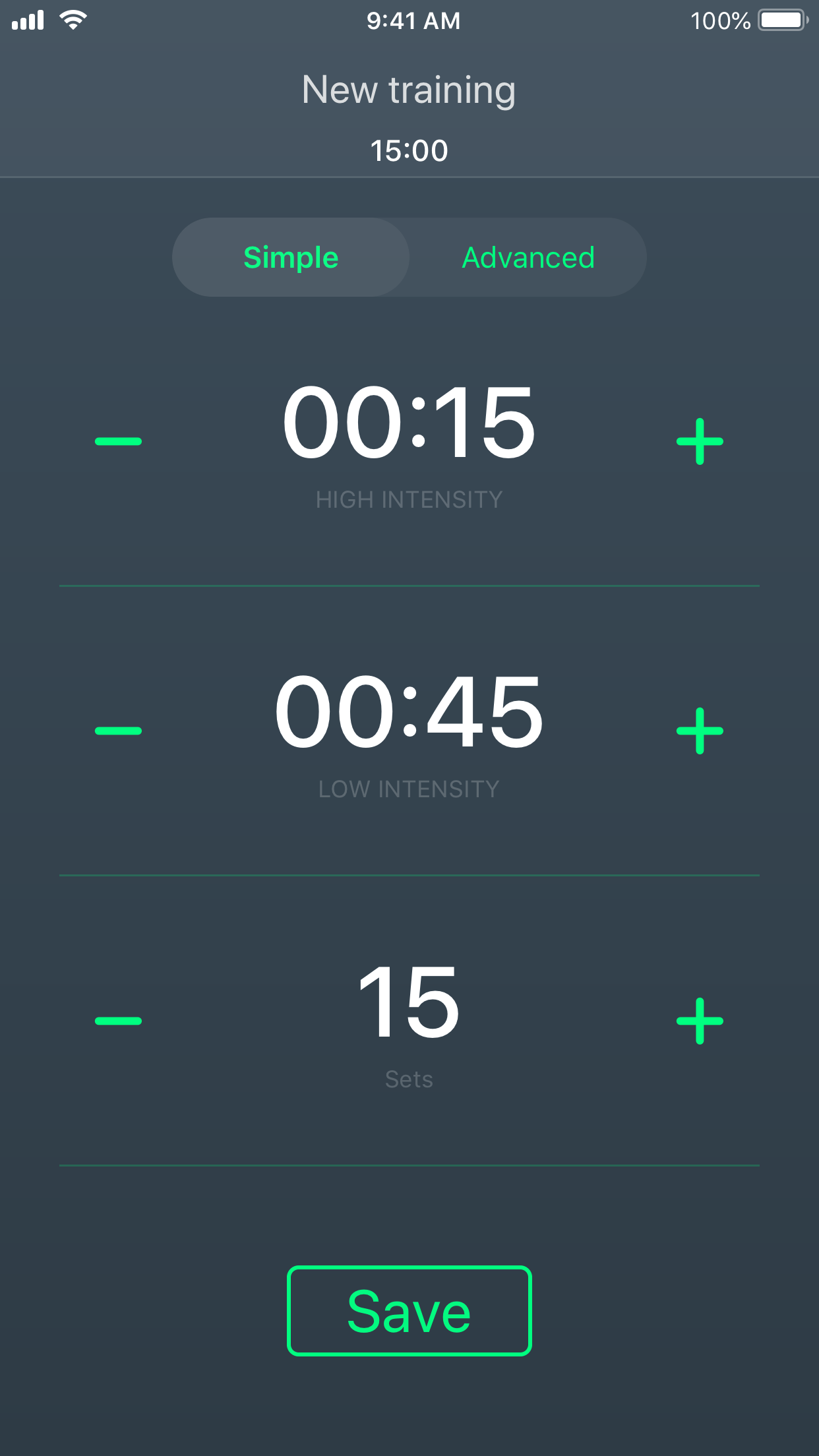 Cero HIIT training timer iOS app