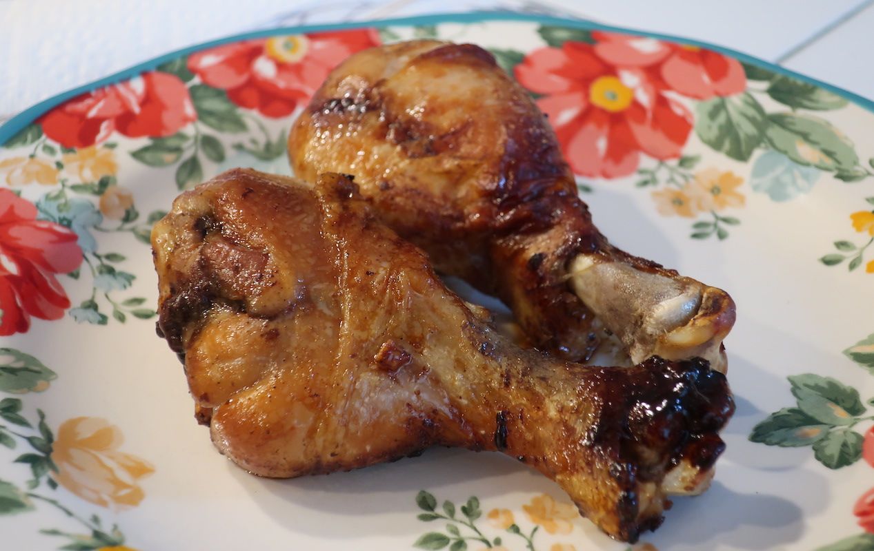 Baked chicken drumsticks with garlic soy sauce （チキンドラムスティックのガーリック醤油オーブン焼き）