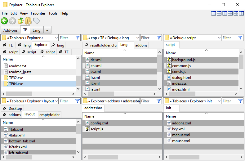 Tablacus Explorer Download the tabbed file manager with Addon support.
