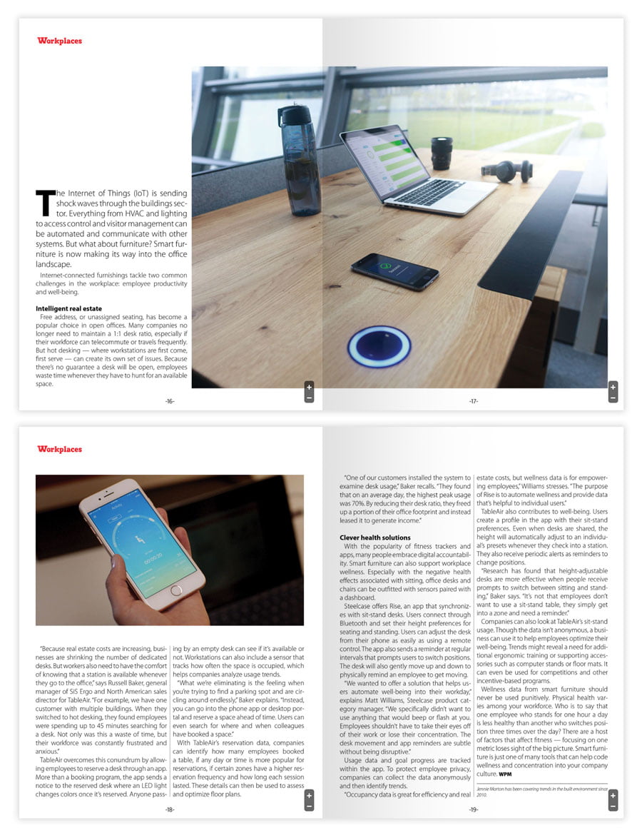 TableAir Featured in Workplace Furniture Magazine TableAir