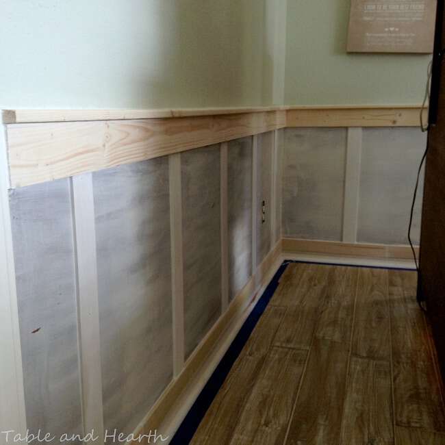 Our DIY Board and Batten Wainscoting Table and Hearth