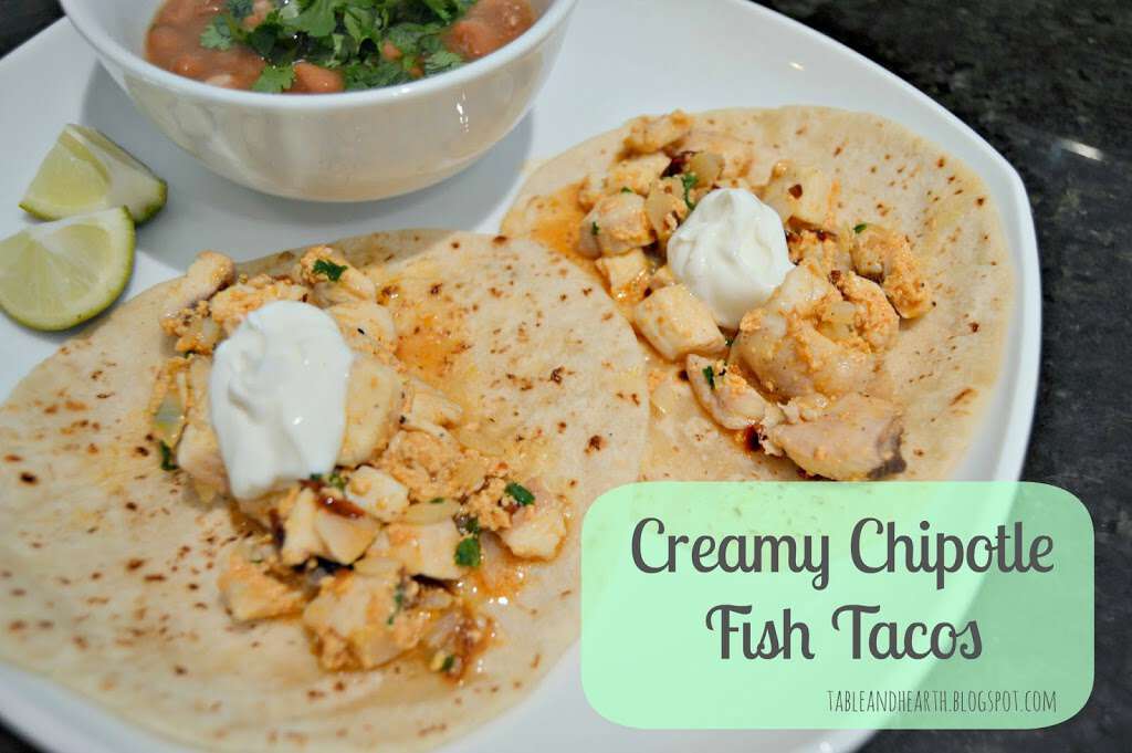Creamy Chipotle Fish Tacos Table and Hearth