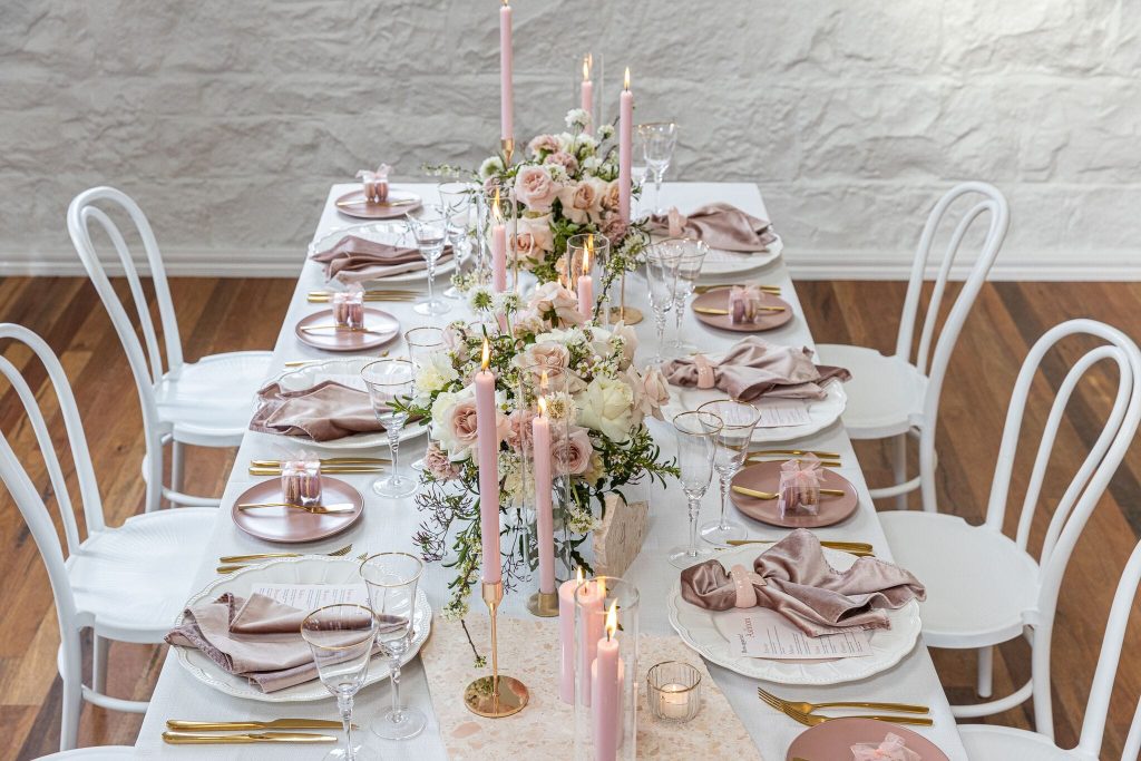 Favourite romantic wedding theming Table Linen Hire