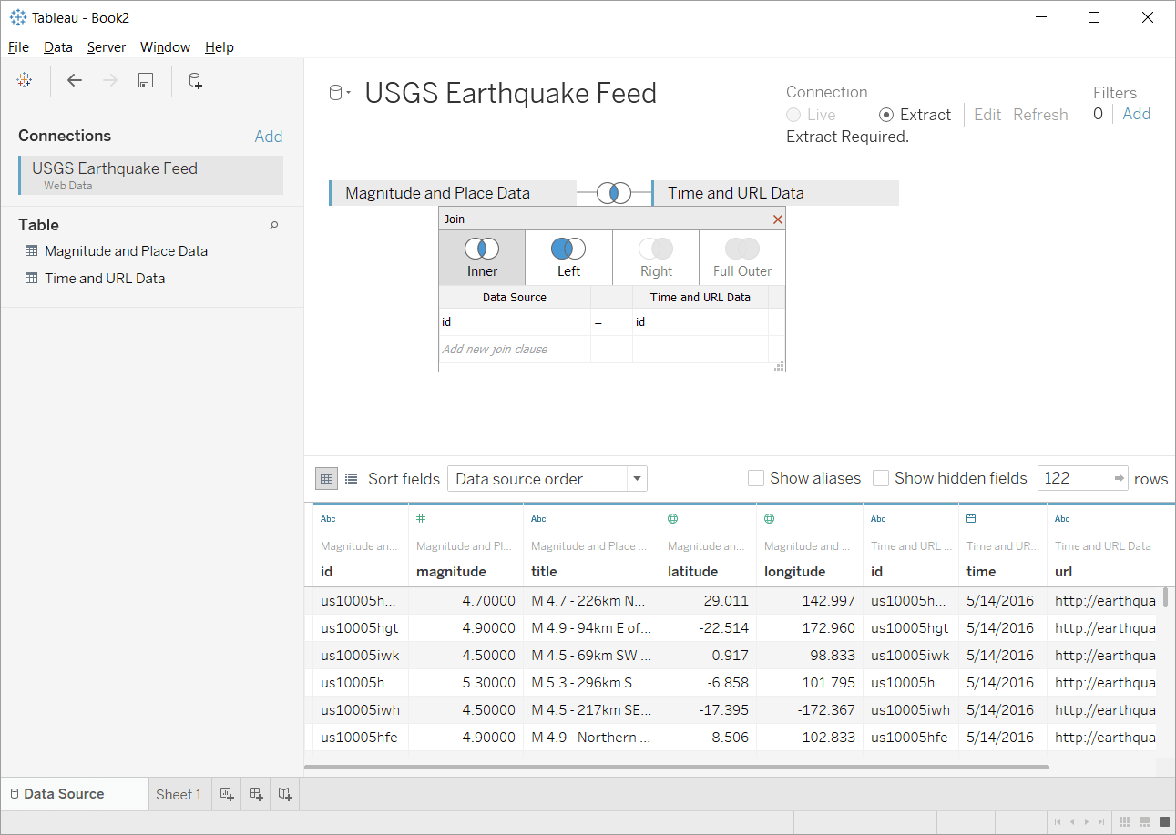 Adding Multiple Tables In Tableau