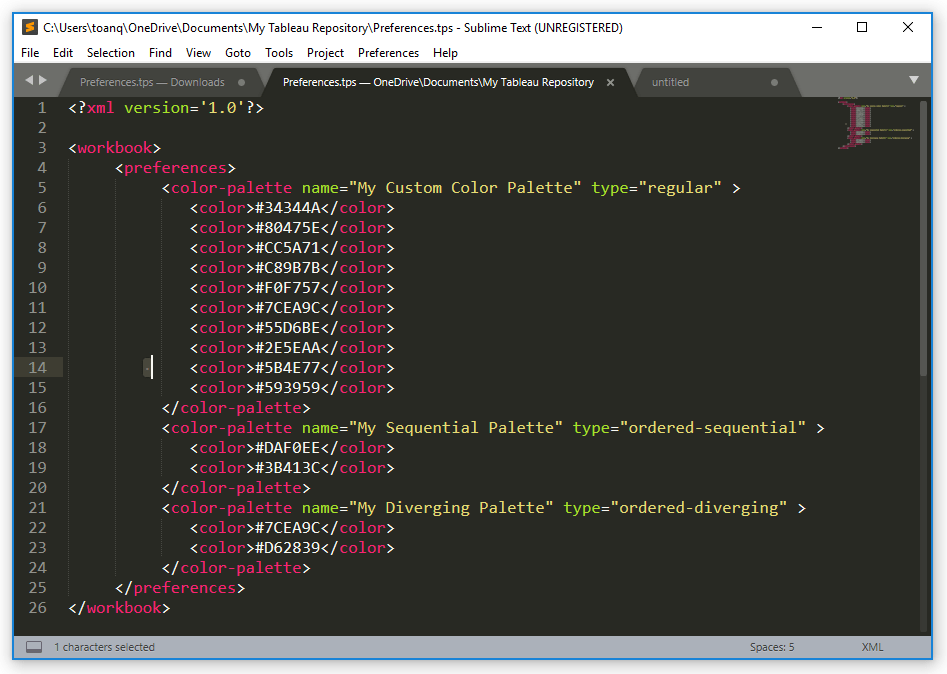 Tableau QT Custom Colour Palette Toan Hoang