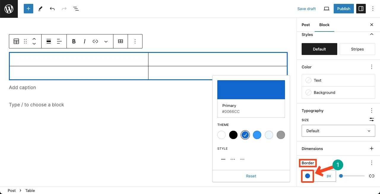 How to Change Table Border Color in WordPress