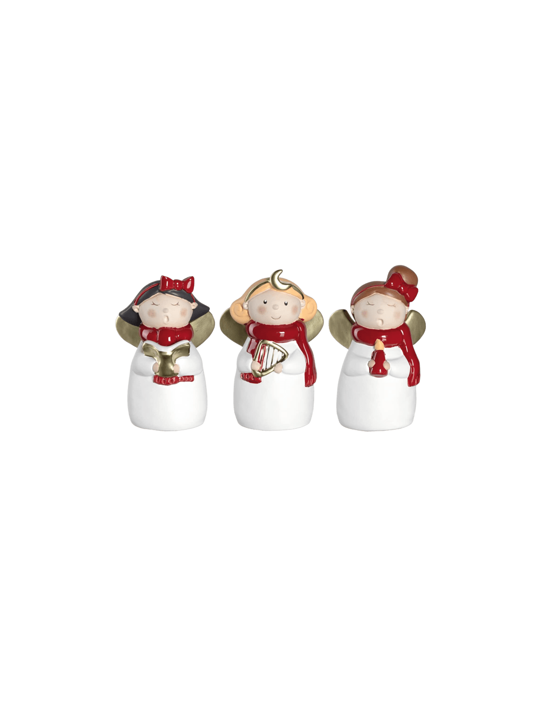 Set 3 Christmas Angels in Ceramic CALDO LEONARDO