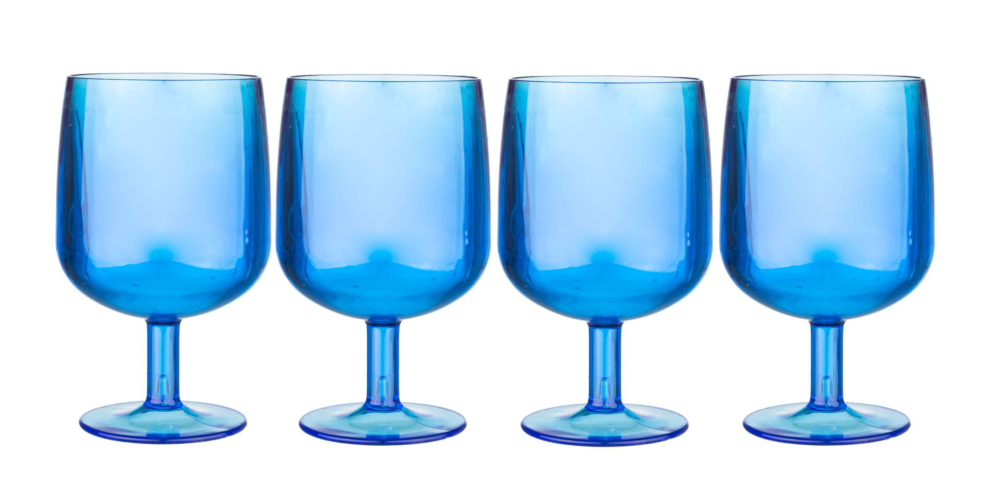 BPA Stackable Blue Wine Glasses Set of 4 Table in a Bag