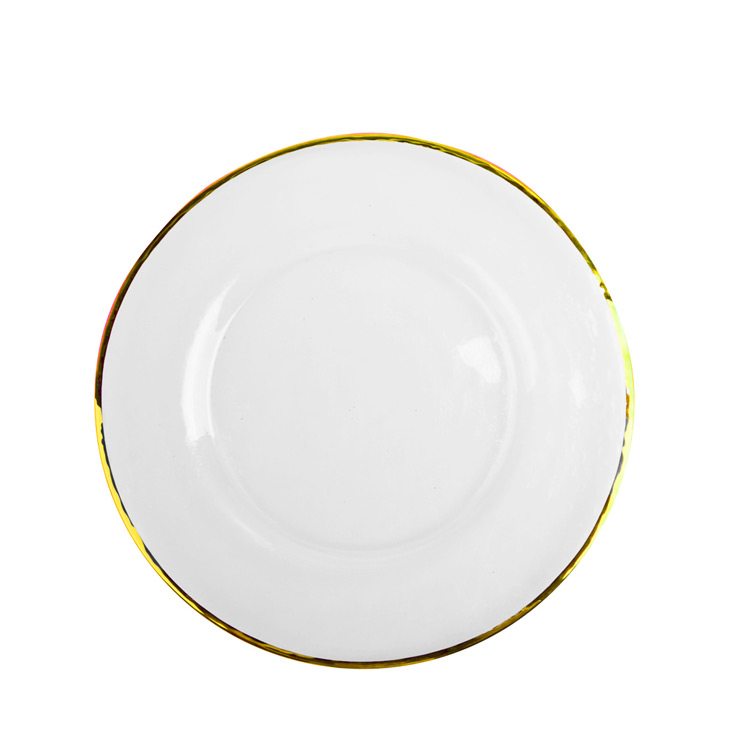 Glass Gold Rim Plate Table Manners