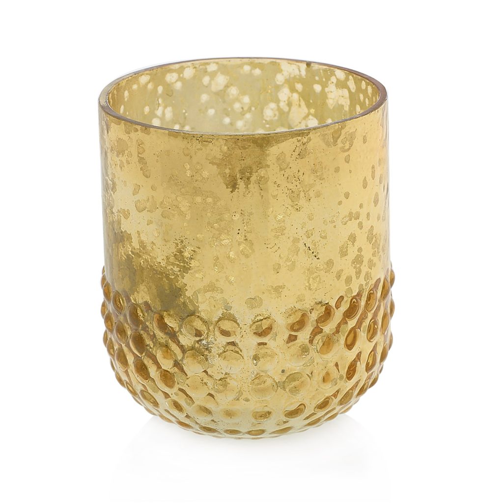 Gold Votive Candle HolderCylinder Table Manners