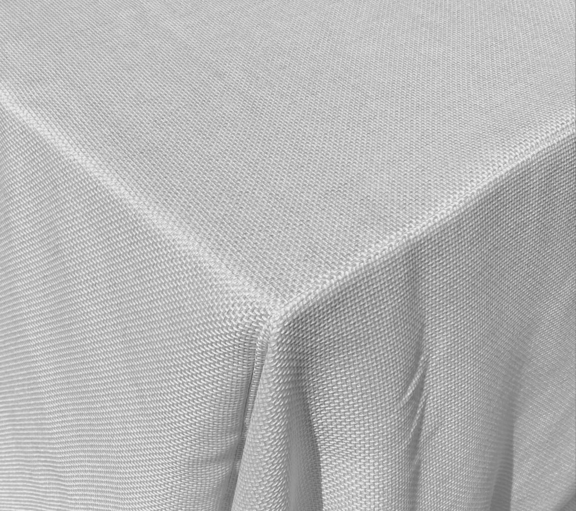 White Basketweave Table Manners