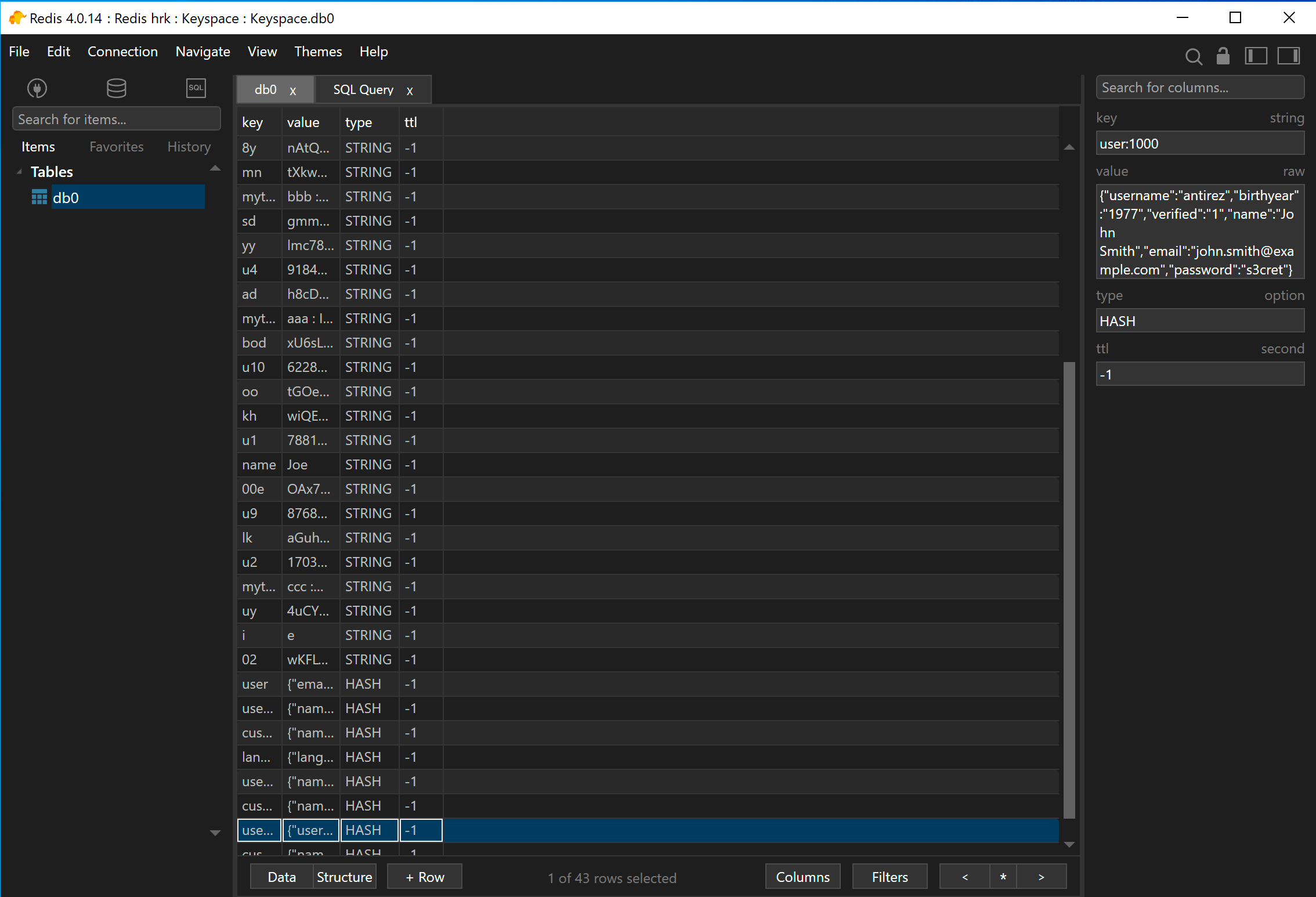 A native, lightweight client for Redis on Windows TablePlus