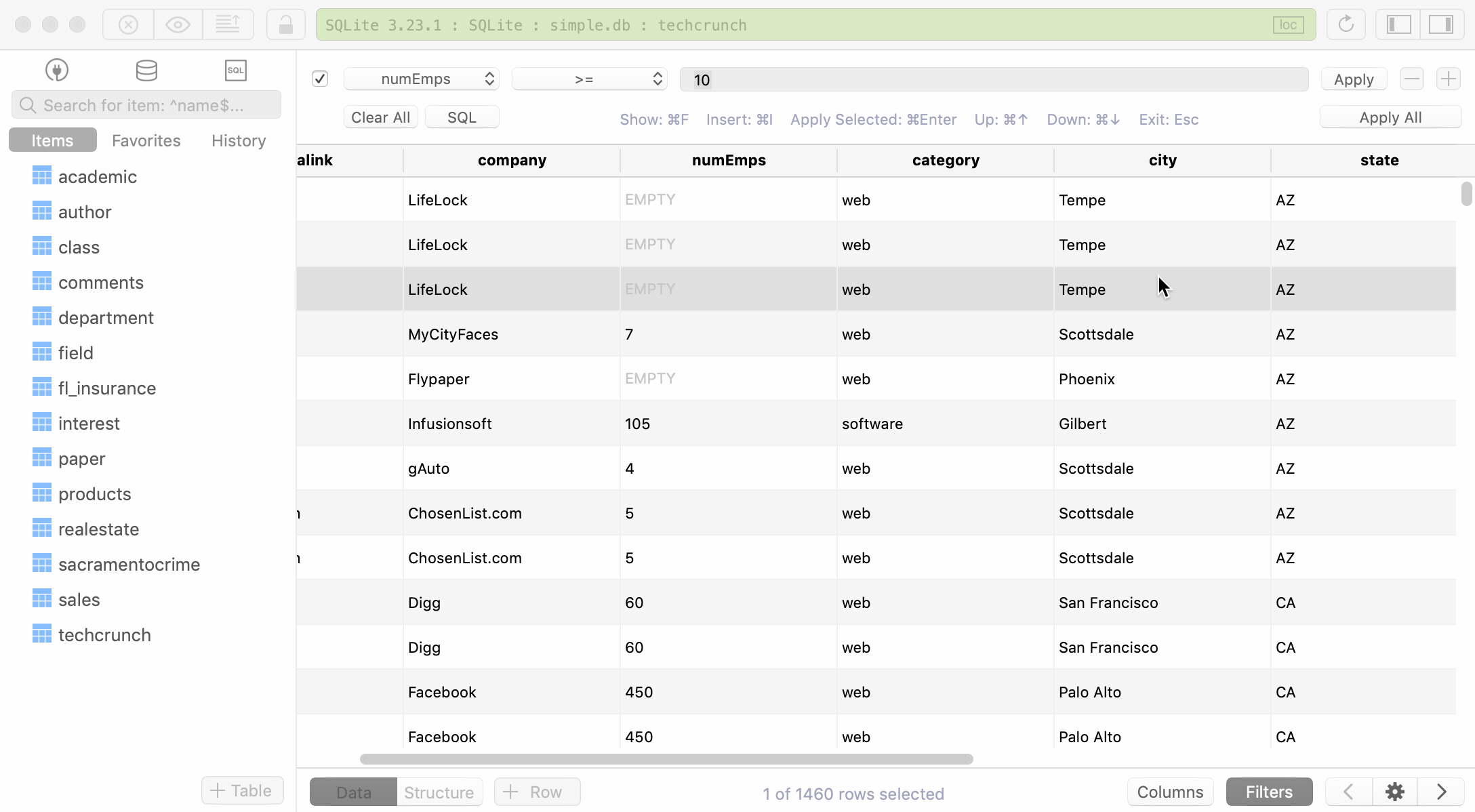 This GUI offers the best SQLite Viewer & Editor for your DB TablePlus