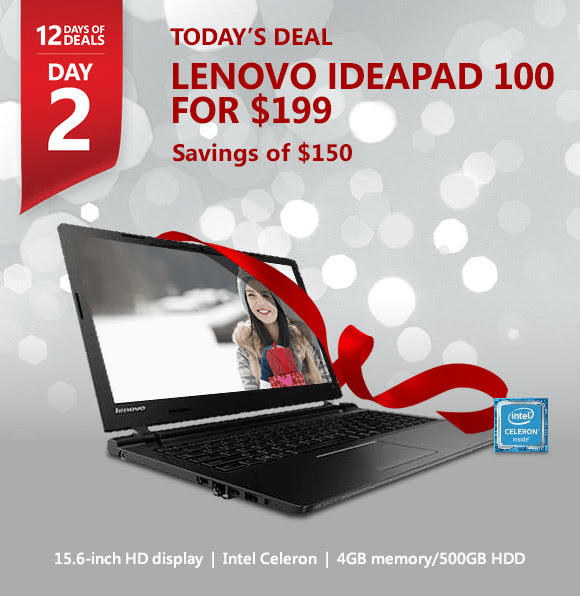 199 Cheap Laptop Lenovo Ideapad 100 Microsoft Deals