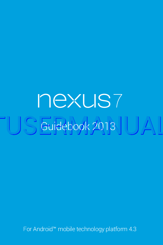 ASUS Tablets Nexus 7 (2013) V1.0 User's Manual download free