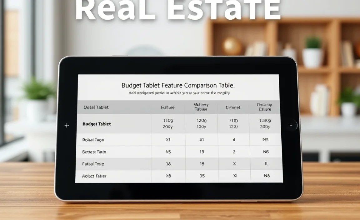 Budget Tablet Feature Comparison Table